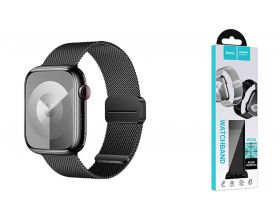 Ремешок для Apple Watch HOCO WA26 May series two-section double magnetic buckle milanese strap (42/44/45/49 мм) черный