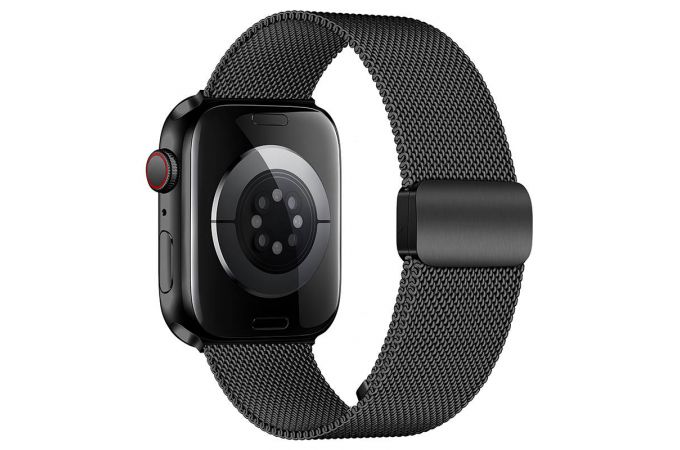 Ремешок для Apple Watch HOCO WA26 May series two-section double magnetic buckle milanese strap (42/44/45/49 мм) черный