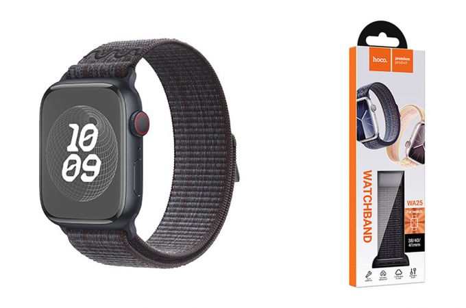 Ремешок для Apple Watch HOCO WA25 Original series nylon strap (38/40/41 мм) черно-синий
