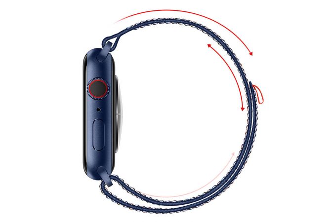 Ремешок для Apple Watch HOCO WA25 Original series nylon strap (38/40/41 мм) темно-зеленый с оранжевым