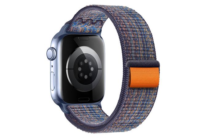 Ремешок для Apple Watch HOCO WA25 Original series nylon strap (38/40/41 мм) динамичный королевский синий с оранжевым