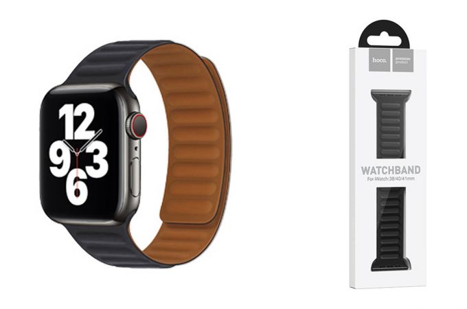 Ремешок для Apple Watch HOCO WA21 Flexible series second-generation chain magnetic silicone strap (38/40/41 мм) черный