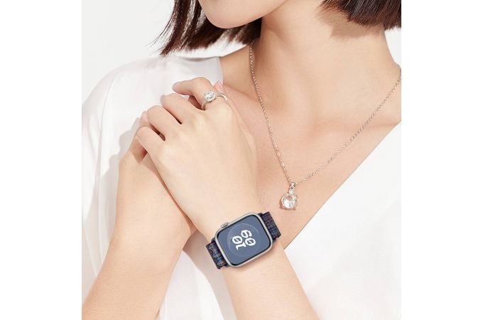 Ремешок для Apple Watch HOCO WA25 Original series nylon strap (42/44/45/49 мм) динамичный королевский синий с оранжевым