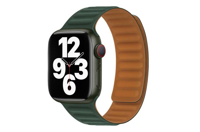 Ремешок для Apple Watch HOCO WA21 Flexible series second-generation chain magnetic silicone strap (38/40/41 мм) елово-зеленый