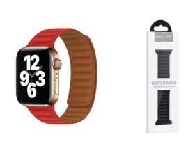Ремешок для Apple Watch HOCO WA21 Flexible series second-generation chain magnetic silicone strap (42/44/45/49 мм) красный