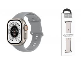 Ремешок для Apple Watch HOCO WA15 Flexible series 8-character buckle solid color silicone strap (42/44/45/49 мм) серый