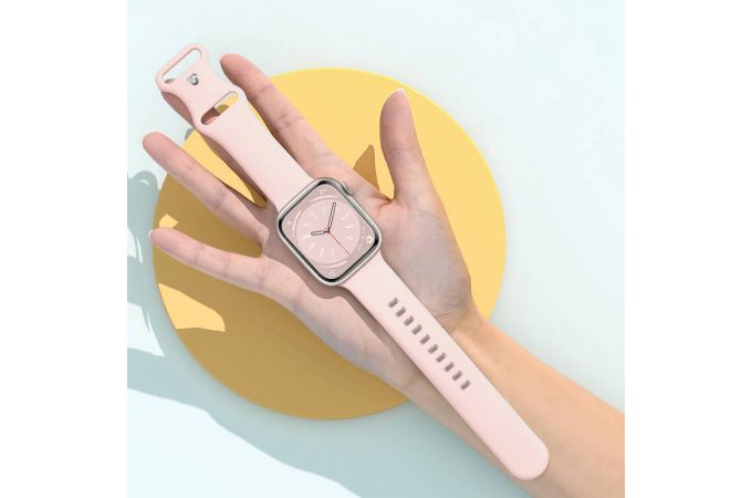 Ремешок для Apple Watch HOCO WA15 Flexible series 8-character buckle solid color silicone strap (42/44/45/49 мм) малиновая вишня