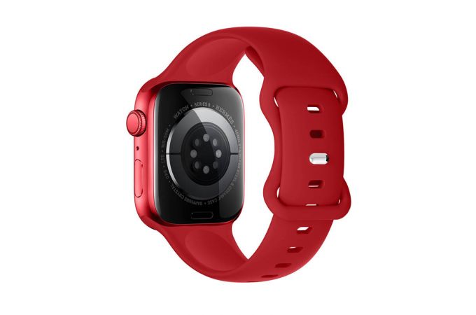 Ремешок для Apple Watch HOCO WA15 Flexible series 8-character buckle solid color silicone strap (42/44/45/49 мм) большой красный