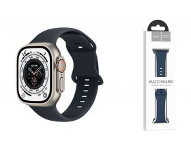 Ремешок для Apple Watch HOCO WA15 Flexible series 8-character buckle solid color silicone strap (42/44/45/49 мм) полночно синий