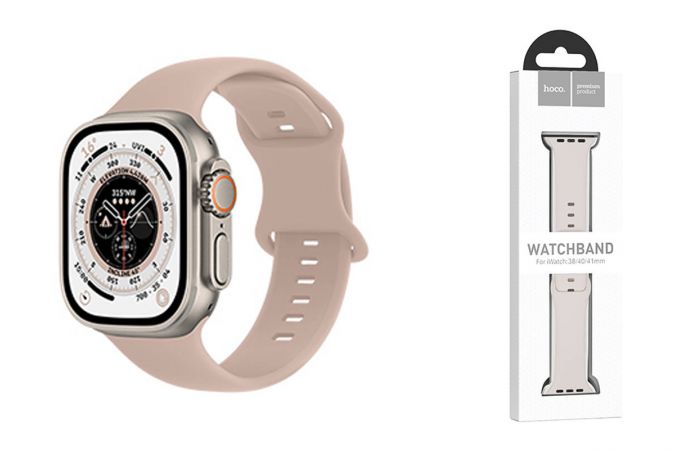 Ремешок для Apple Watch HOCO WA15 Flexible series 8-character buckle solid color silicone strap (38/40/41 мм) песочный
