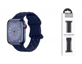 Ремешок для Apple Watch HOCO WA16 Flexible series bamboo pattern solid color silicone strap (38/40/41 мм) морская синева