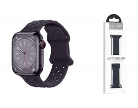 Ремешок для Apple Watch HOCO WA16 Flexible series bamboo pattern solid color silicone strap (38/40/41 мм) малиновая вишня