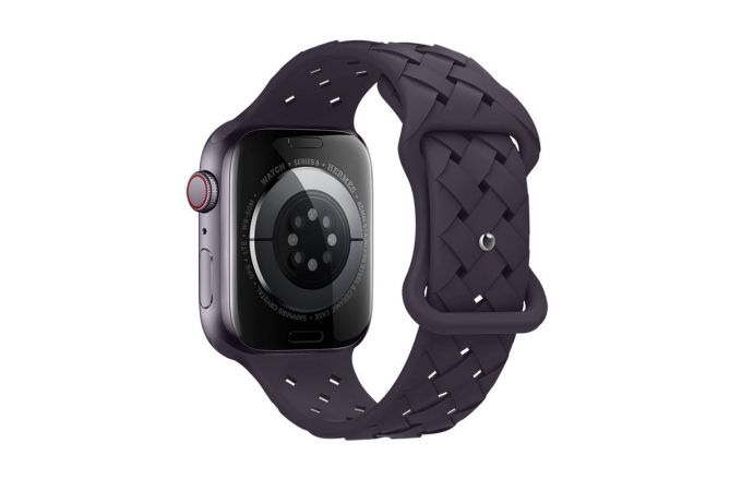 Ремешок для Apple Watch HOCO WA16 Flexible series bamboo pattern solid color silicone strap (38/40/41 мм) малиновая вишня