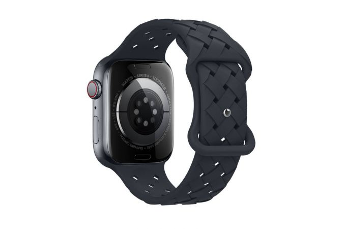 Ремешок для Apple Watch HOCO WA16 Flexible series bamboo pattern solid color silicone strap (42/44/45/49 мм) полночный синий