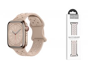 Ремешок для Apple Watch HOCO WA16 Flexible series bamboo pattern solid color silicone strap (42/44/45/49 мм) песочный