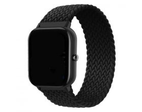 Ремешок силиконовый с плетением для Apple Watch 38-40 мм цвет черный размер L