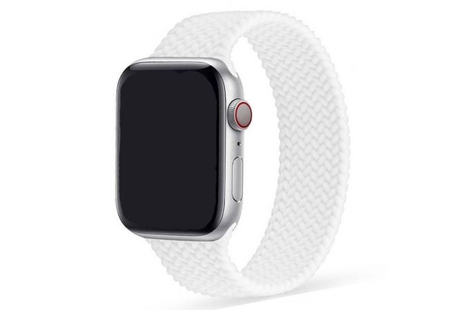 Ремешок силиконовый с плетением для Apple Watch 38-40 мм цвет белый  размер S