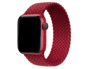 Ремешок силиконовый с плетением для Apple Watch 38-40 мм цвет красный  размер M