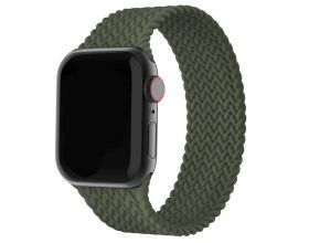 Ремешок силиконовый с плетением для Apple Watch 38-40 мм цвет зеленый лес размер L