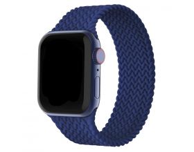 Ремешок силиконовый с плетением для Apple Watch 38-40 мм цвет темно-синий размер S