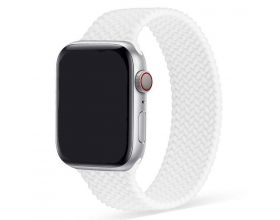 Ремешок силиконовый с плетением для Apple Watch 42-44 мм цвет белый размер L