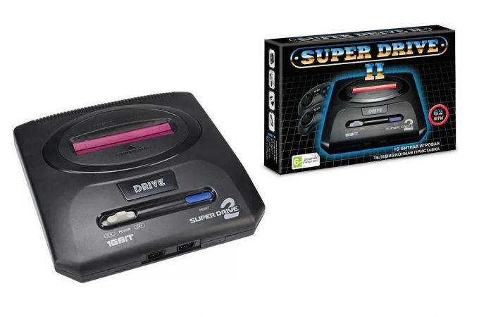 Игровая приставка Super Drive Classic 16bit S2-62 Black box (62 встроенных игры, черная коробка)