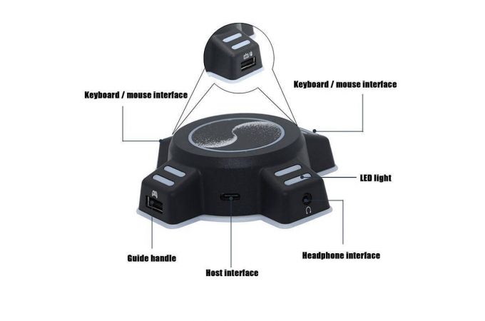 Разветвитель USB HUB Орбита OT-PCR22  USB 2.0 (4 USB, 3.5мм)