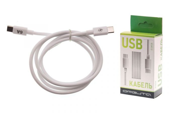 Кабель USB Type-C - USB Type-C Орбита OT-SMT30 3.6А (белый) 1м