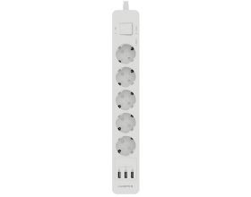 Сетевой фильтр с USB зарядкой HARPER UCH-560 White