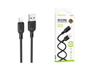 Кабель USB - Lightning BOROFONE BX113 2,4A (черный) 3м силиконовый