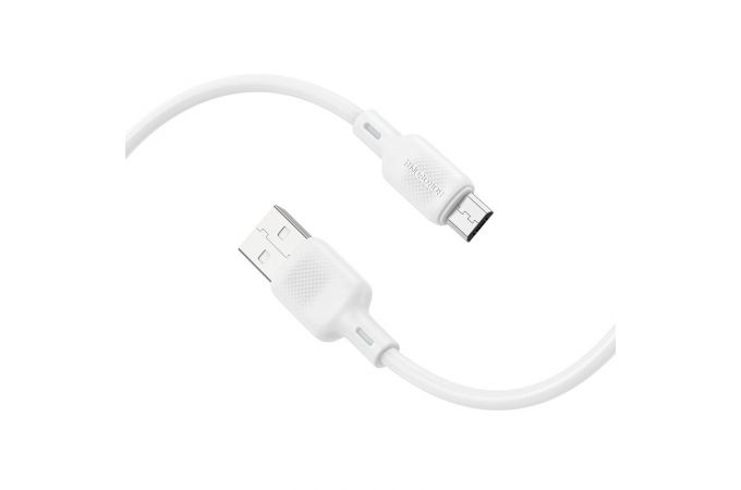 Кабель USB - MicroUSB BOROFONE BX113 2,4A (белый) 1м силиконовый