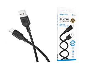 Кабель USB - MicroUSB BOROFONE BX113 2,4A (черный) 2м силиконовый