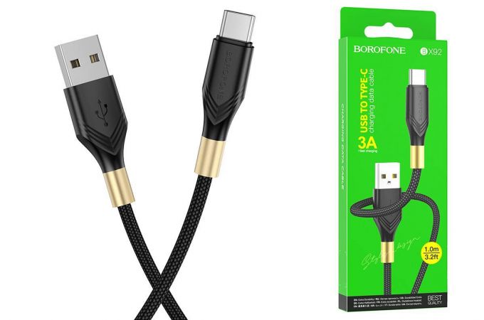 Кабель USB Type-C - USB Type-C BOROFONE BX92 Advantage 60W (черный) 1м