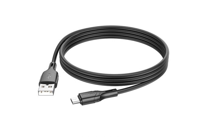 Кабель USB - MicroUSB BOROFONE BX99 2,4A (черный) 1м силиконовый