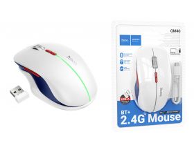 Мышь беспроводная HOCO GM40 Dixon RGB dual-mode (космический белый)