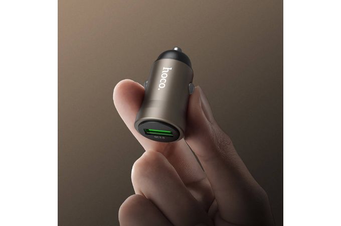 Автомобильное зарядное устройство АЗУ USB-A + USB-C HOCO Z62 Energy single-port QC3.0 (золотой)