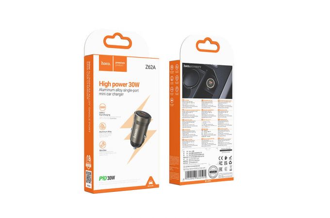 Автомобильное зарядное устройство АЗУ USB-C HOCO Z62A Energy PD30W (золотой)