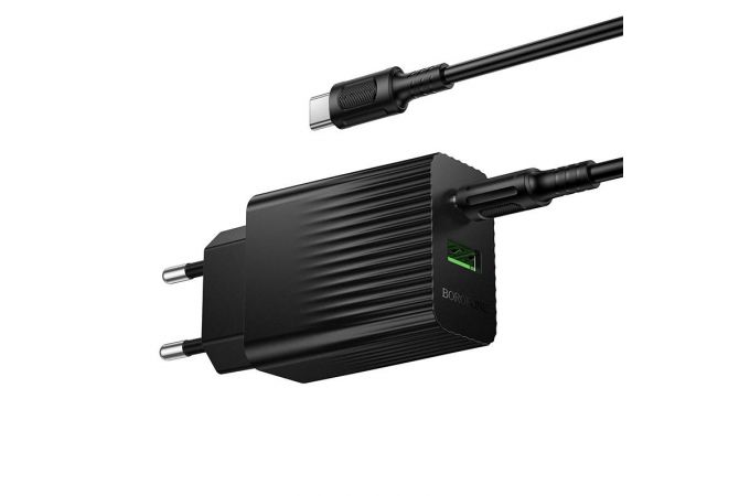 Сетевое зарядное устройство USB-C+ кабель Type-C - Type-C BOROFONE BAS76A Source PD30W+QC3.0 (белый)