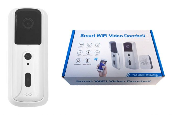 Видеозвонок беспроводной Wi-Fi Home Video Doorbell (белый)