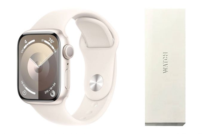 Смарт часы App Watch Series 9 (лого при загрузке, премиум качество) (белый)