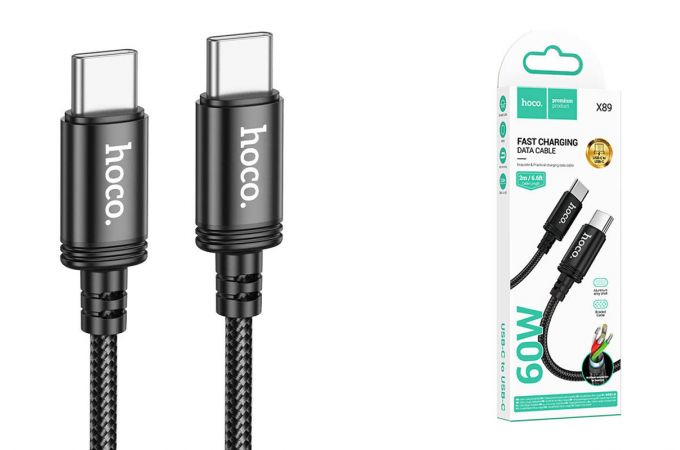 Кабель USB Type-C - USB Type-C HOCO X89 PD60W (черный) 2м