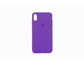 Чехол для iPhone X/XS Soft Touch с логотипом "Сердце" (фиолетовый)