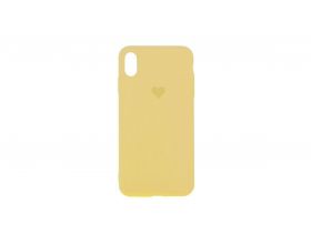 Чехол для iPhone XR Silicone Case Soft Touch с логотипом "Сердце" (желтый)