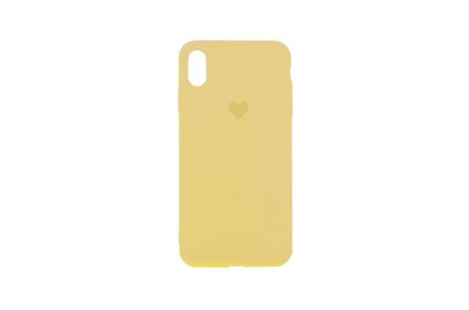 Чехол для iPhone XR Silicone Case Soft Touch с логотипом "Сердце" (желтый)