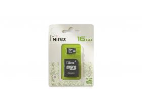 Карта памяти microSDHC MIREX 16 GB (class 10) с адаптером