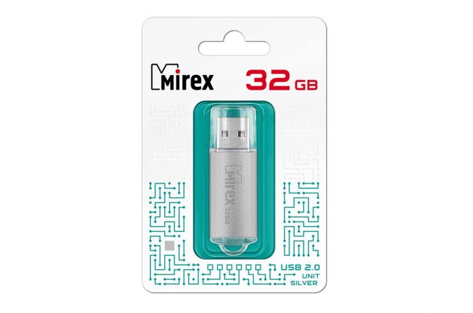 Флешка USB 2.0 Mirex UNIT SILVER 32GB (ecopack)