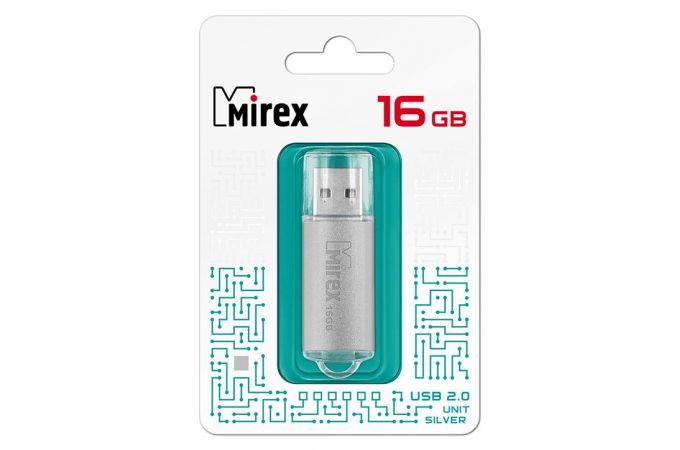 Флешка USB 2.0 Mirex UNIT SILVER 16GB (ecopack)