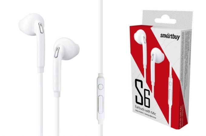 Наушники вакуумные проводные Smartbuy S6 SBH-202K (белый)