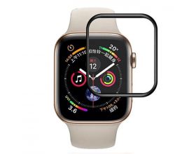 Защитное стекло дисплея Apple Watch 44 mm с черной рамкой (бампером)