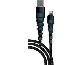 Кабель USB - Lightning BoraSCO Apple 8-pin (38507) 3A (черный) 1м